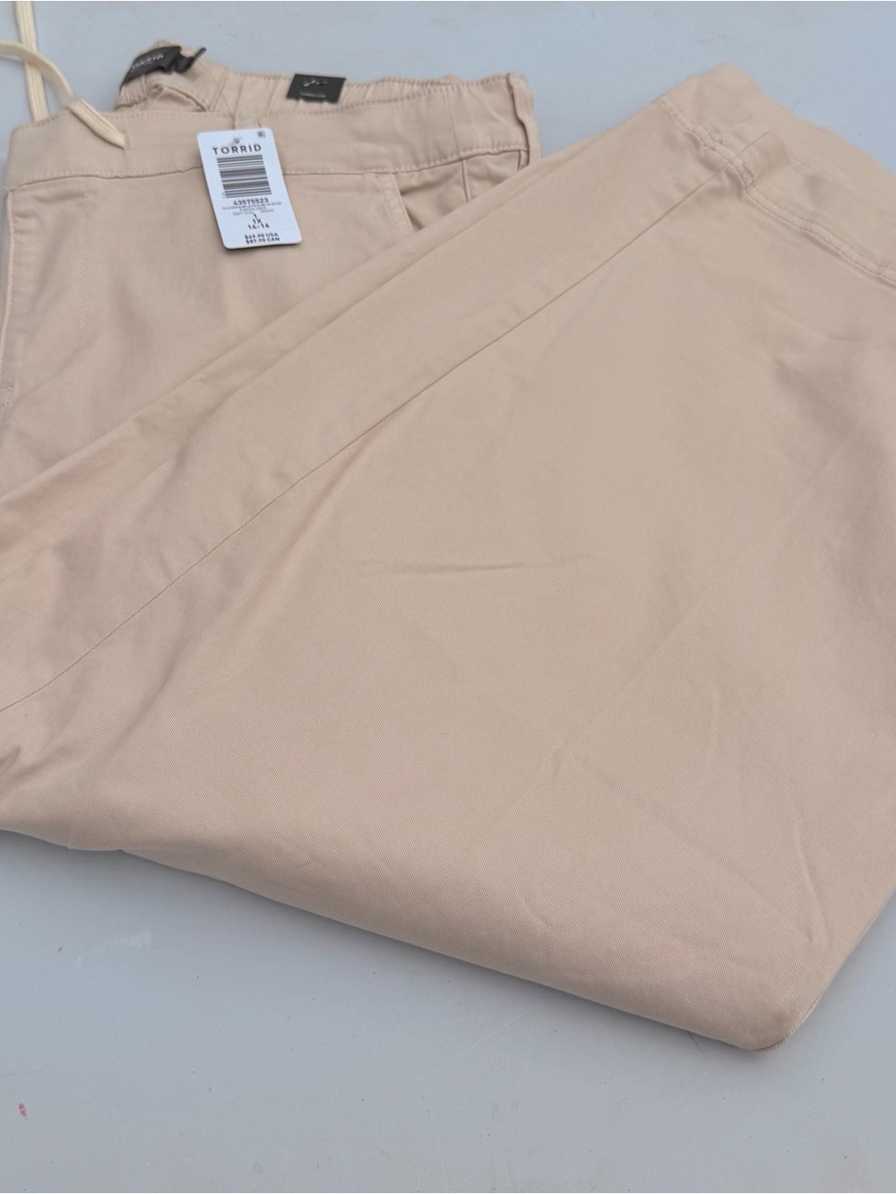 Torrid Wide Leg Crop Pants — Tan